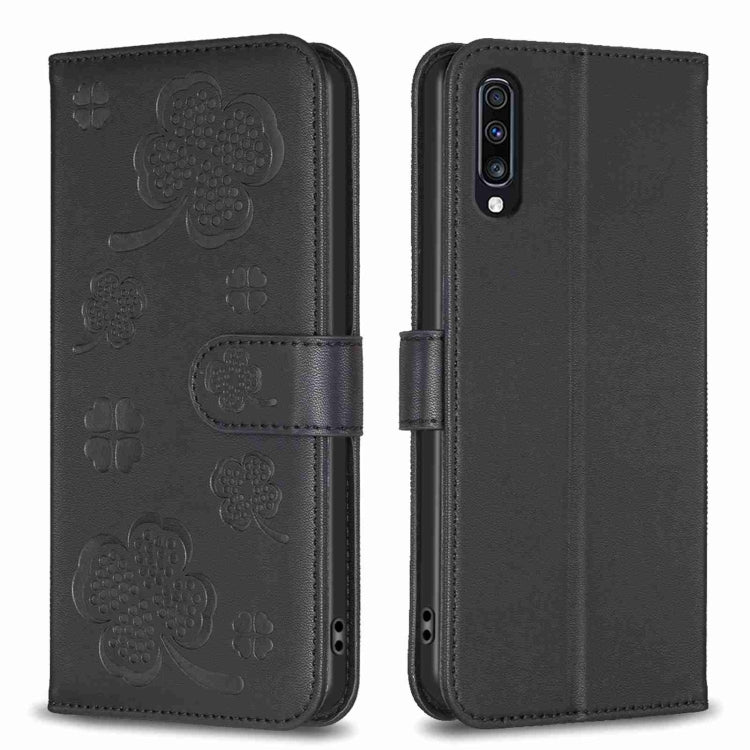 Four-leaf Embossed Leather Phone Case, For Samsung Galaxy S20 Ultra, For Samsung Galaxy S20, For Samsung Galaxy S20+, For Samsung Galaxy A71 4G, For Samsung Galaxy A51 4G, For Samsung Galaxy A70, For Samsung Galaxy A40, For Samsung Galaxy A20 / A30