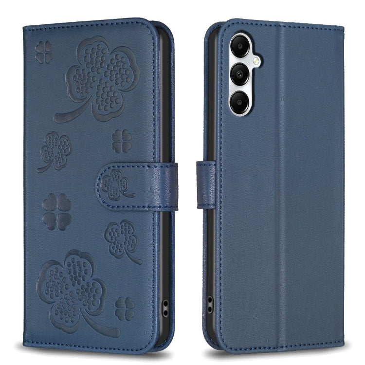 Four-leaf Embossed Leather Phone Case, For Samsung Galaxy A35, For Samsung Galaxy A55, For Samsung Galaxy S24 Ultra 5G, For Samsung Galaxy S24+ 5G, For Samsung Galaxy S24 5G, For Samsung Galaxy A15, For Samsung Galaxy A05, For Samsung Galaxy A05s