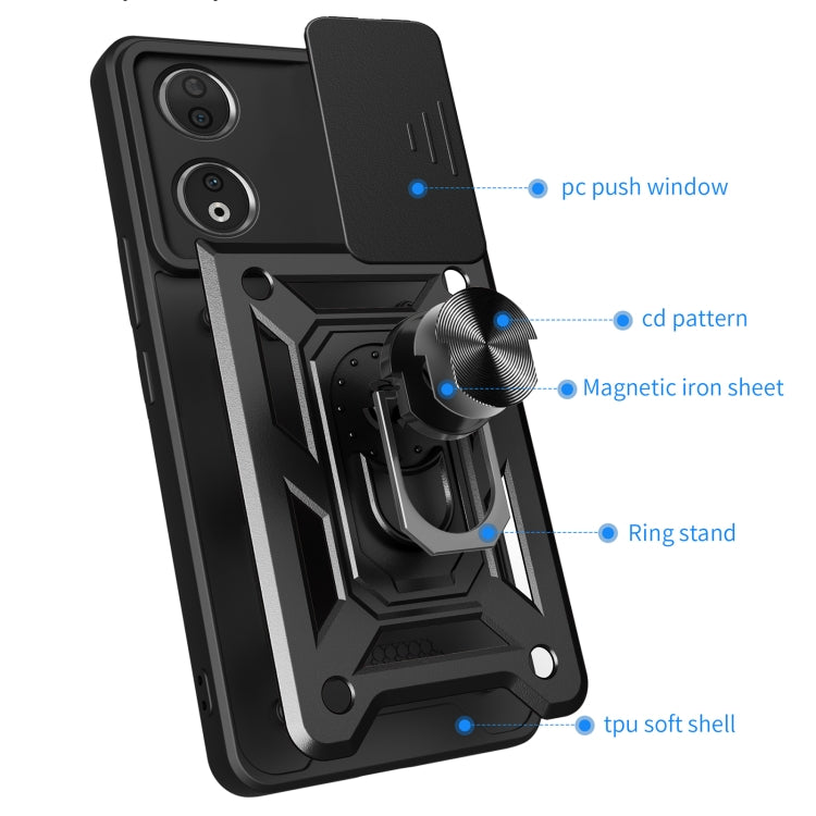 Sliding Camera Cover Design TPU+PC Phone Case, For Honor 90 5G, For Honor Magic5 Pro
