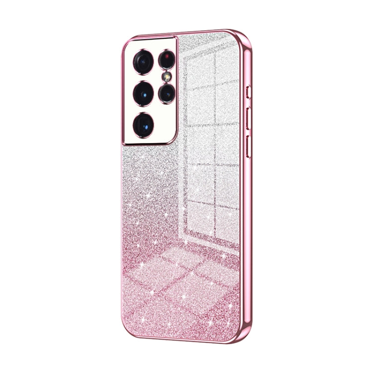 Gradient Glitter Powder Electroplated Phone Case, For Samsung Galaxy A52 5G, For Samsung Galaxy S21 5G, For Samsung Galaxy S21+ 5G, For Samsung Galaxy S21 Ultra 5G