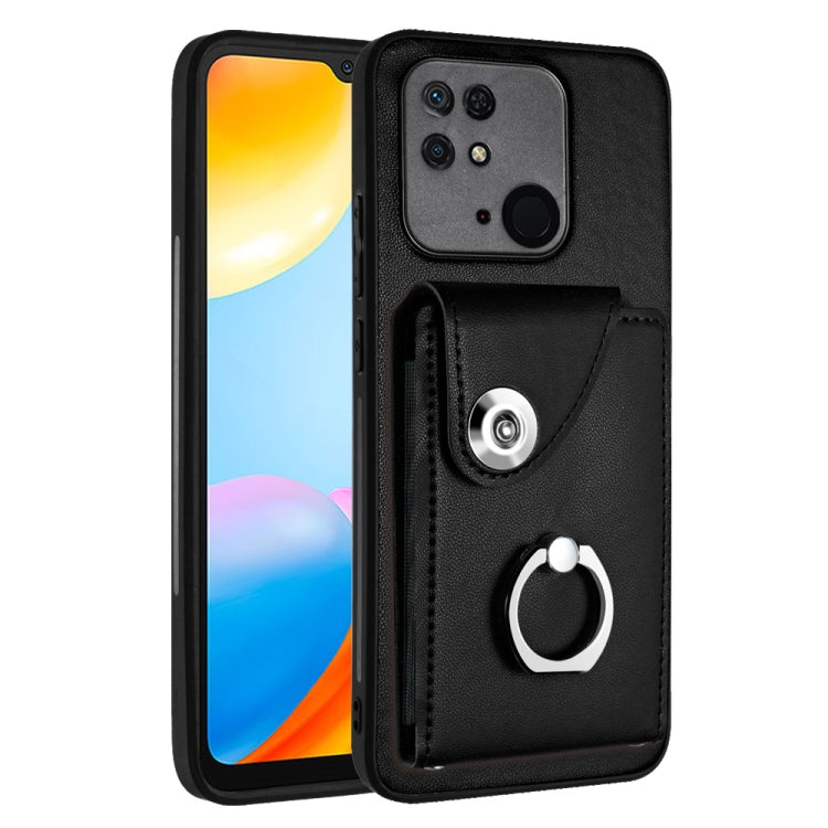 Organ Card Bag Ring Holder PU Phone Case, For Xiaomi Redmi 12C/11A, For Xiaomi Redmi 10C