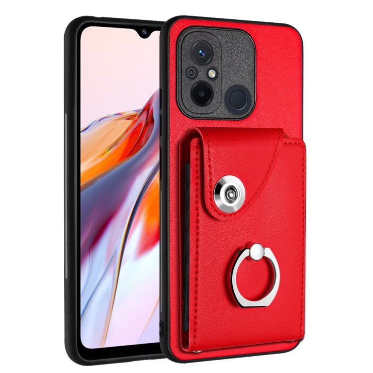 Organ Card Bag Ring Holder PU Phone Case, For Xiaomi Redmi 12C/11A, For Xiaomi Redmi 10C