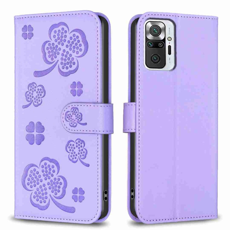Four-leaf Embossed Leather Phone Case, For Xiaomi Mi 11 Lite, For Xiaomi Redmi Note 10 4G / 10S, For Xiaomi Redmi Note 10 Pro, For Xiaomi Poco M3, For Xiaomi Redmi K30S, For Xiaomi Mi 10T Lite, For Xiaomi Poco X3, For Xiaomi Redmi 9A