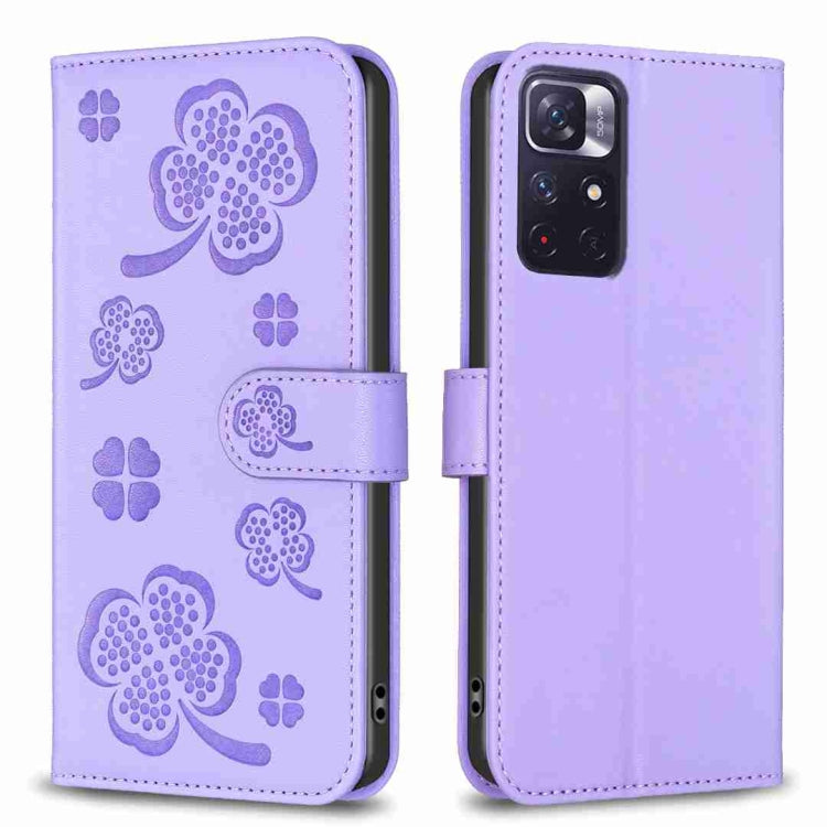 Four-leaf Embossed Leather Phone Case, For Xiaomi 13T, For Xiaomi Redmi 12 4G, For Xiaomi Poco F5 5G, For Xiaomi Redmi Note 11 / 12S 4G, For Xiaomi 13 Ultra, For Xiaomi Redmi Note 12 4G Global, For Xiaomi Civi 3 5G, For Xiaomi Redmi A1+ / A2