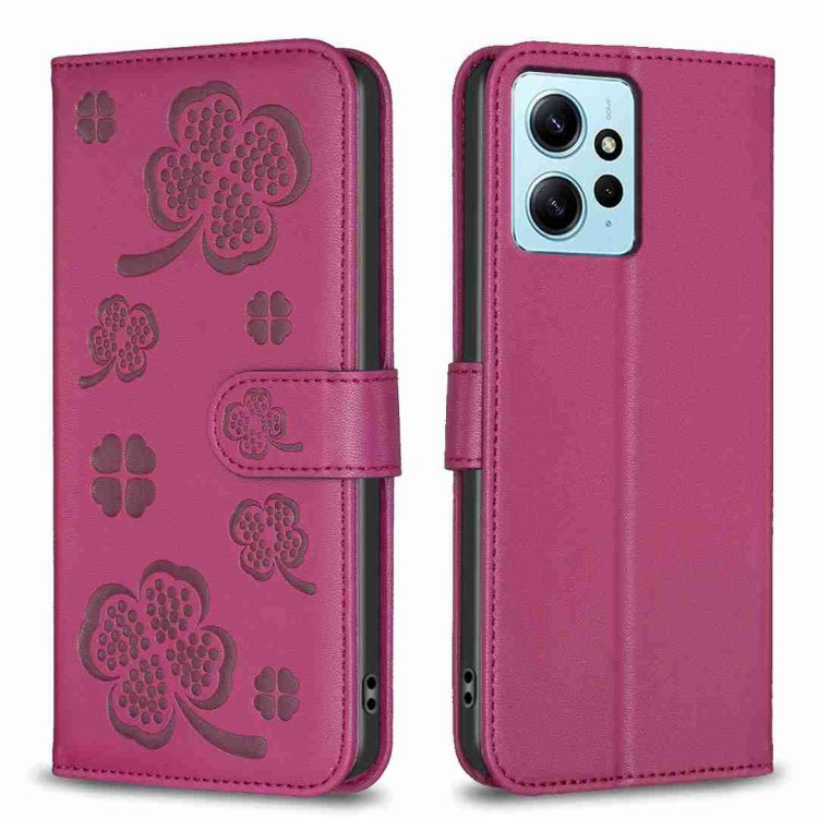 Four-leaf Embossed Leather Phone Case, For Xiaomi 13T, For Xiaomi Redmi 12 4G, For Xiaomi Poco F5 5G, For Xiaomi Redmi Note 11 / 12S 4G, For Xiaomi 13 Ultra, For Xiaomi Redmi Note 12 4G Global, For Xiaomi Civi 3 5G, For Xiaomi Redmi A1+ / A2