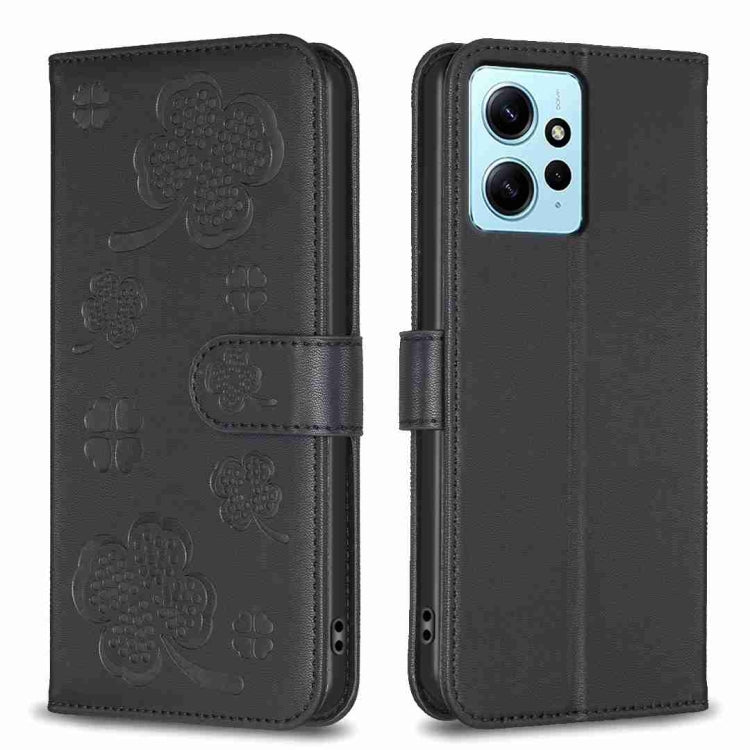 Four-leaf Embossed Leather Phone Case, For Xiaomi 13T, For Xiaomi Redmi 12 4G, For Xiaomi Poco F5 5G, For Xiaomi Redmi Note 11 / 12S 4G, For Xiaomi 13 Ultra, For Xiaomi Redmi Note 12 4G Global, For Xiaomi Civi 3 5G, For Xiaomi Redmi A1+ / A2