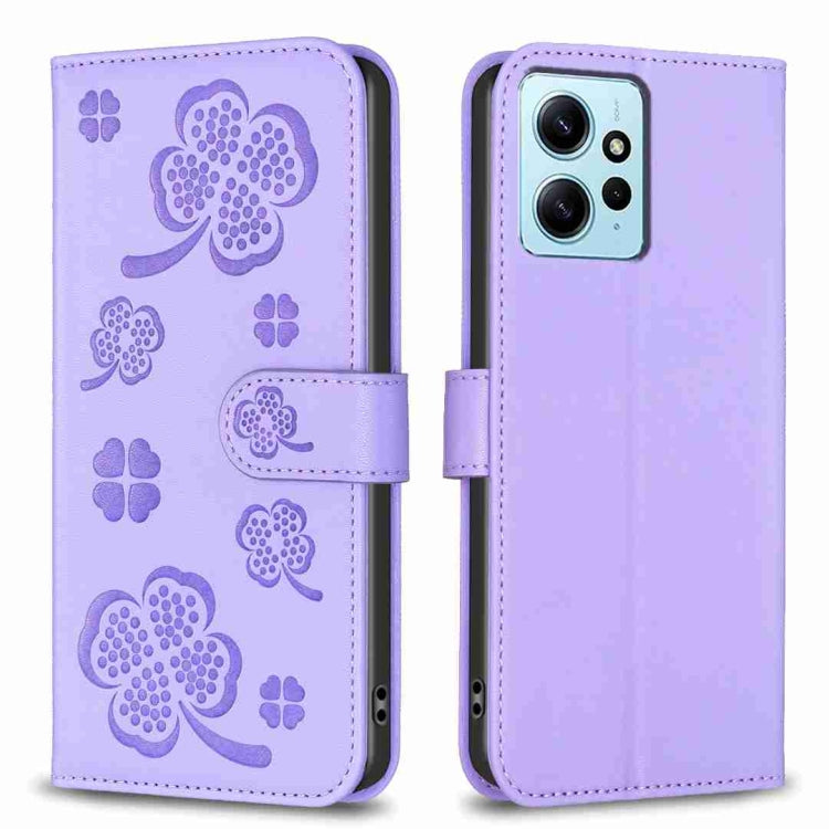 Four-leaf Embossed Leather Phone Case, For Xiaomi 13T, For Xiaomi Redmi 12 4G, For Xiaomi Poco F5 5G, For Xiaomi Redmi Note 11 / 12S 4G, For Xiaomi 13 Ultra, For Xiaomi Redmi Note 12 4G Global, For Xiaomi Civi 3 5G, For Xiaomi Redmi A1+ / A2