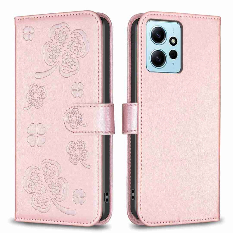 Four-leaf Embossed Leather Phone Case, For Xiaomi 13T, For Xiaomi Redmi 12 4G, For Xiaomi Poco F5 5G, For Xiaomi Redmi Note 11 / 12S 4G, For Xiaomi 13 Ultra, For Xiaomi Redmi Note 12 4G Global, For Xiaomi Civi 3 5G, For Xiaomi Redmi A1+ / A2