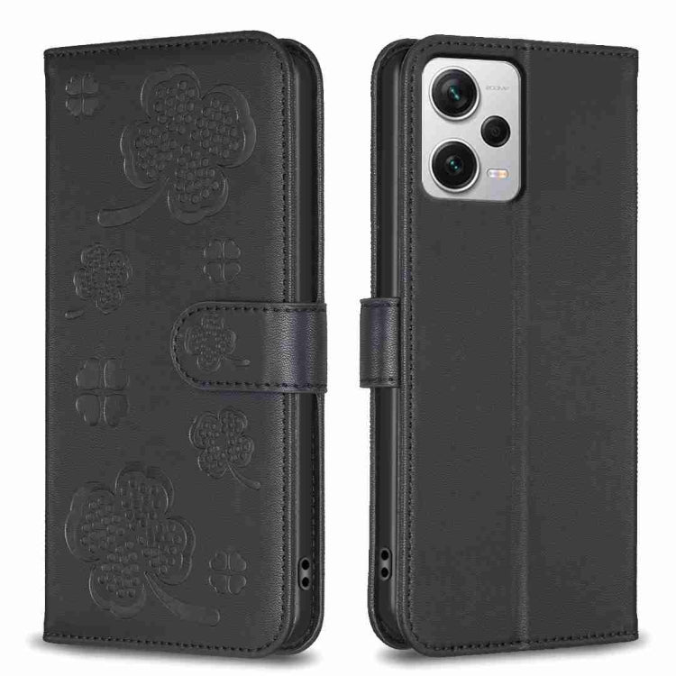 Four-leaf Embossed Leather Phone Case, For Xiaomi Poco C55 / Redmi 12C, For Xiaomi Redmi Note 12 Pro+ 5G Global, For Xiaomi Redmi Note 12 Pro 5G Global, For Xiaomi Redmi Note 12 5G Global, For Xiaomi 13 Lite 5G, For Xiaomi Redmi K60 / K60 Pro          ...