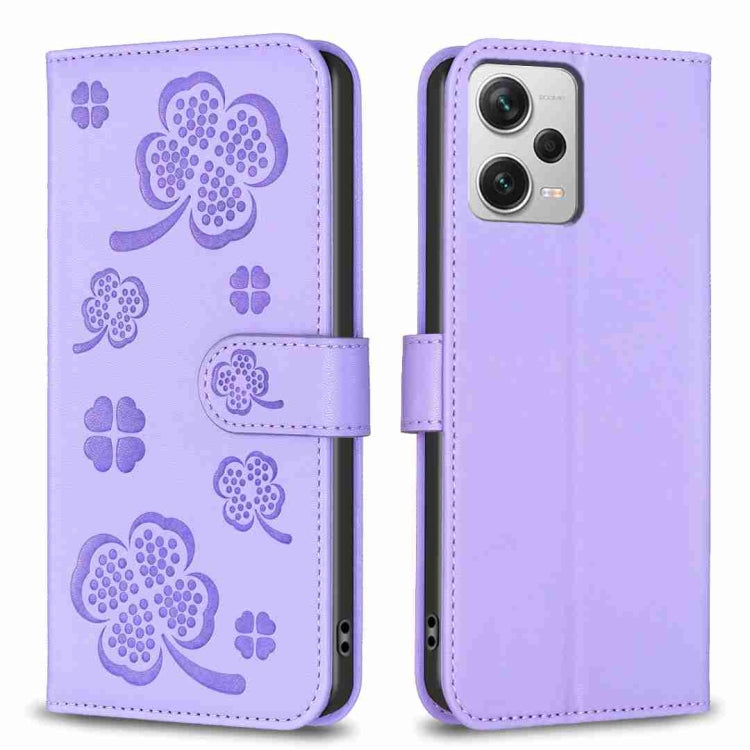 Four-leaf Embossed Leather Phone Case, For Xiaomi Poco C55 / Redmi 12C, For Xiaomi Redmi Note 12 Pro+ 5G Global, For Xiaomi Redmi Note 12 Pro 5G Global, For Xiaomi Redmi Note 12 5G Global, For Xiaomi 13 Lite 5G, For Xiaomi Redmi K60 / K60 Pro          ...