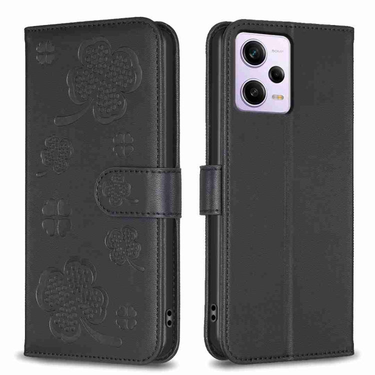 Four-leaf Embossed Leather Phone Case, For Xiaomi Poco C55 / Redmi 12C, For Xiaomi Redmi Note 12 Pro+ 5G Global, For Xiaomi Redmi Note 12 Pro 5G Global, For Xiaomi Redmi Note 12 5G Global, For Xiaomi 13 Lite 5G, For Xiaomi Redmi K60 / K60 Pro          ...