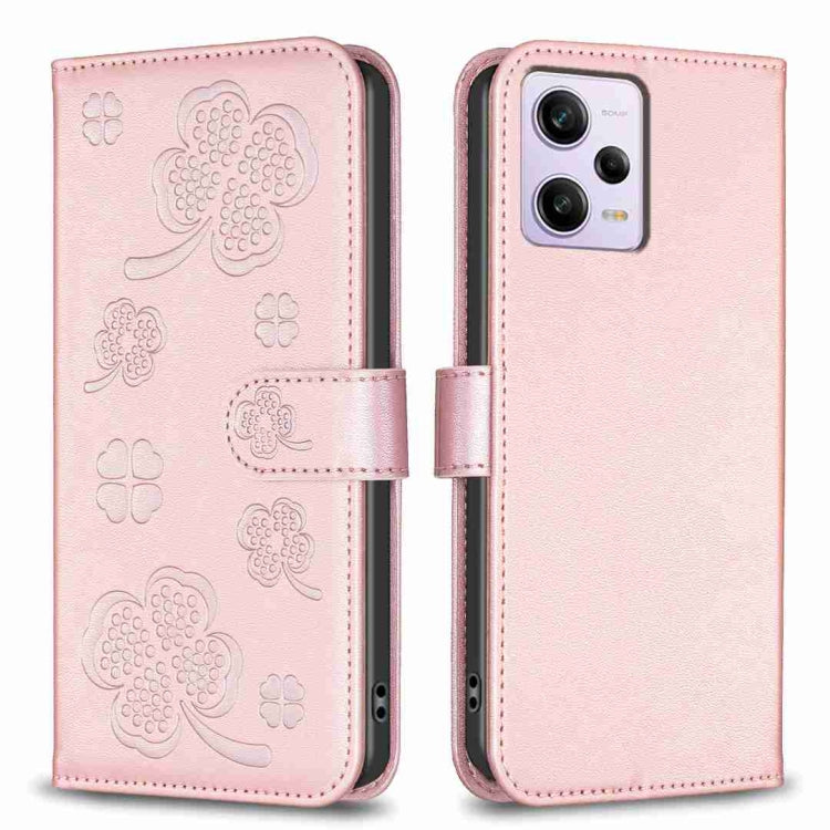 Four-leaf Embossed Leather Phone Case, For Xiaomi Poco C55 / Redmi 12C, For Xiaomi Redmi Note 12 Pro+ 5G Global, For Xiaomi Redmi Note 12 Pro 5G Global, For Xiaomi Redmi Note 12 5G Global, For Xiaomi 13 Lite 5G, For Xiaomi Redmi K60 / K60 Pro          ...