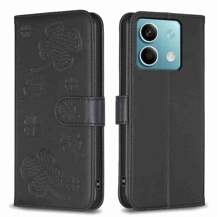 Four-leaf Embossed Leather Phone Case, For Xiaomi Poco M6 4G / Redmi 13 4G, For Xiaomi Redmi A3, For Xiaomi Redmi Note 13 Pro 4G Global, For Xiaomi Redmi Note 13 4G Global, For Xiaomi Redmi Note 13, For Xiaomi Redmi 13C, For Xiaomi Redmi Note 13 Pro+ 5...