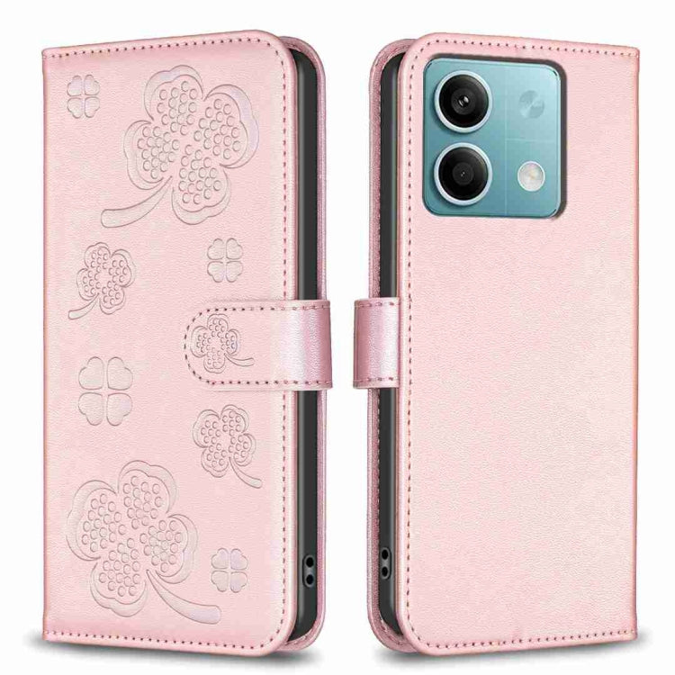Four-leaf Embossed Leather Phone Case, For Xiaomi Poco M6 4G / Redmi 13 4G, For Xiaomi Redmi A3, For Xiaomi Redmi Note 13 Pro 4G Global, For Xiaomi Redmi Note 13 4G Global, For Xiaomi Redmi Note 13, For Xiaomi Redmi 13C, For Xiaomi Redmi Note 13 Pro+ 5...