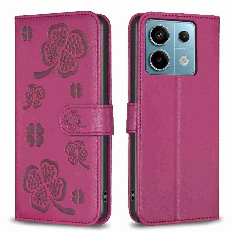 Four-leaf Embossed Leather Phone Case, For Xiaomi Poco M6 4G / Redmi 13 4G, For Xiaomi Redmi A3, For Xiaomi Redmi Note 13 Pro 4G Global, For Xiaomi Redmi Note 13 4G Global, For Xiaomi Redmi Note 13, For Xiaomi Redmi 13C, For Xiaomi Redmi Note 13 Pro+ 5...