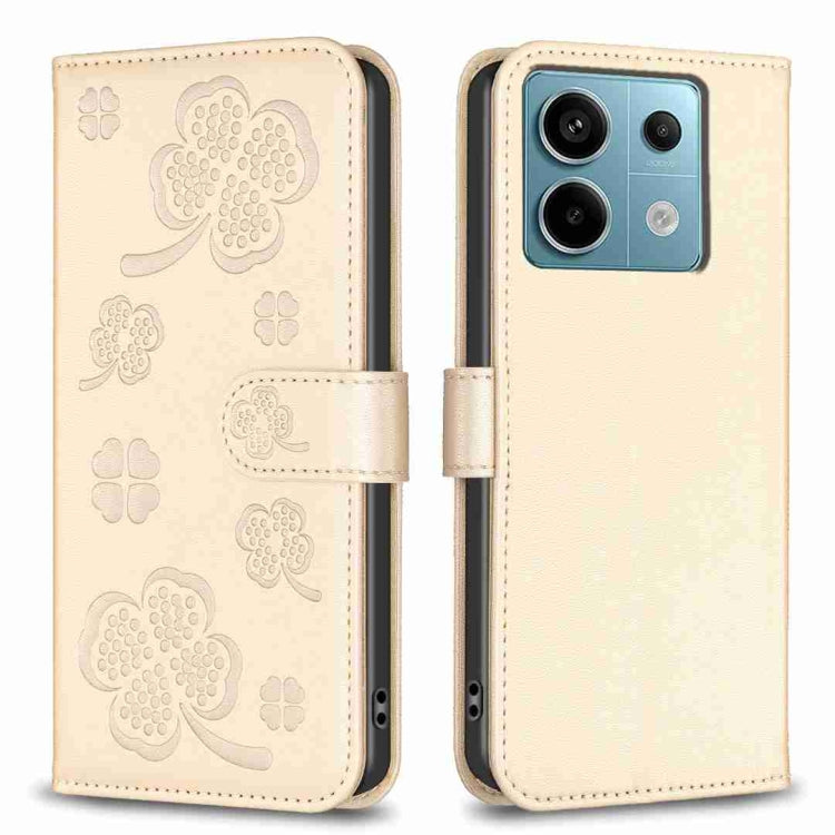 Four-leaf Embossed Leather Phone Case, For Xiaomi Poco M6 4G / Redmi 13 4G, For Xiaomi Redmi A3, For Xiaomi Redmi Note 13 Pro 4G Global, For Xiaomi Redmi Note 13 4G Global, For Xiaomi Redmi Note 13, For Xiaomi Redmi 13C, For Xiaomi Redmi Note 13 Pro+ 5...
