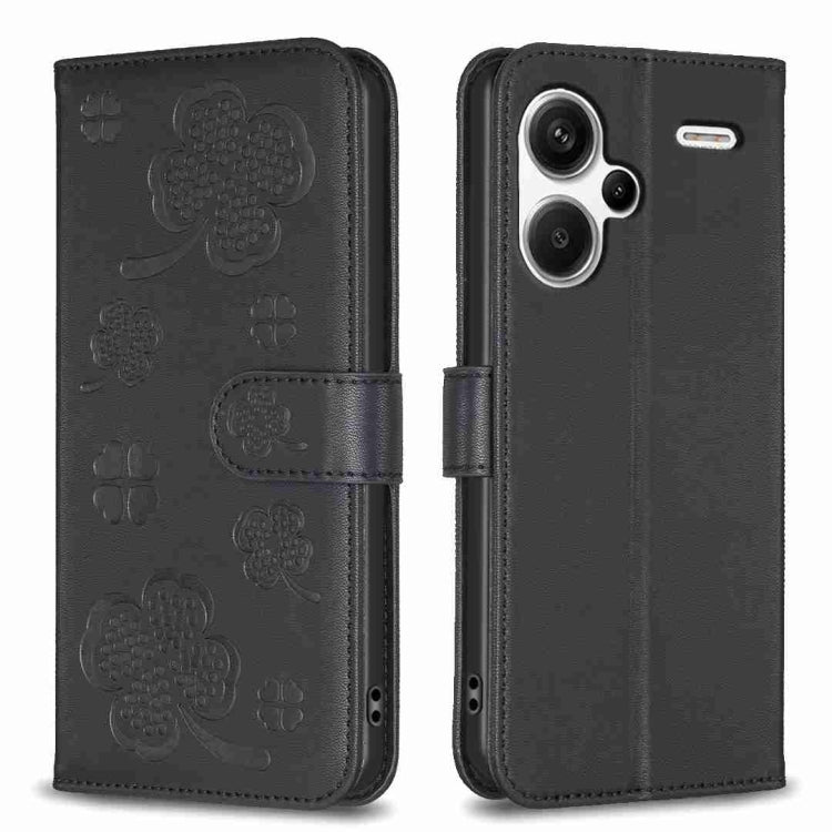 Four-leaf Embossed Leather Phone Case, For Xiaomi Poco M6 4G / Redmi 13 4G, For Xiaomi Redmi A3, For Xiaomi Redmi Note 13 Pro 4G Global, For Xiaomi Redmi Note 13 4G Global, For Xiaomi Redmi Note 13, For Xiaomi Redmi 13C, For Xiaomi Redmi Note 13 Pro+ 5...