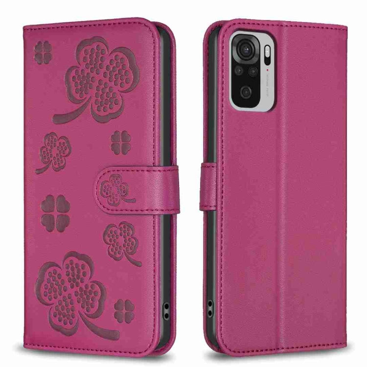 Four-leaf Embossed Leather Phone Case, For Xiaomi Mi 11 Lite, For Xiaomi Redmi Note 10 4G / 10S, For Xiaomi Redmi Note 10 Pro, For Xiaomi Poco M3, For Xiaomi Redmi K30S, For Xiaomi Mi 10T Lite, For Xiaomi Poco X3, For Xiaomi Redmi 9A