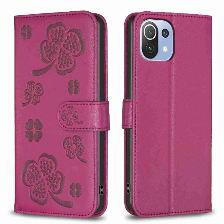 Four-leaf Embossed Leather Phone Case, For Xiaomi Mi 11 Lite, For Xiaomi Redmi Note 10 4G / 10S, For Xiaomi Redmi Note 10 Pro, For Xiaomi Poco M3, For Xiaomi Redmi K30S, For Xiaomi Mi 10T Lite, For Xiaomi Poco X3, For Xiaomi Redmi 9A