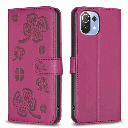 Four-leaf Embossed Leather Phone Case, For Xiaomi Mi 11 Lite, For Xiaomi Redmi Note 10 4G / 10S, For Xiaomi Redmi Note 10 Pro, For Xiaomi Poco M3, For Xiaomi Redmi K30S, For Xiaomi Mi 10T Lite, For Xiaomi Poco X3, For Xiaomi Redmi 9A