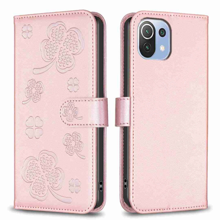 Four-leaf Embossed Leather Phone Case, For Xiaomi Mi 11 Lite, For Xiaomi Redmi Note 10 4G / 10S, For Xiaomi Redmi Note 10 Pro, For Xiaomi Poco M3, For Xiaomi Redmi K30S, For Xiaomi Mi 10T Lite, For Xiaomi Poco X3, For Xiaomi Redmi 9A