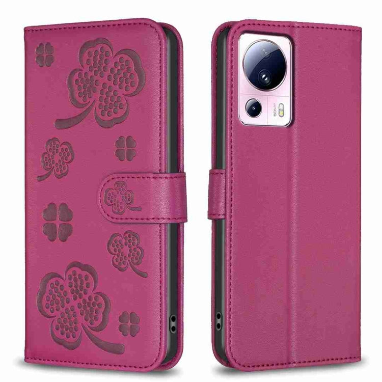 Four-leaf Embossed Leather Phone Case, For Xiaomi Poco C55 / Redmi 12C, For Xiaomi Redmi Note 12 Pro+ 5G Global, For Xiaomi Redmi Note 12 Pro 5G Global, For Xiaomi Redmi Note 12 5G Global, For Xiaomi 13 Lite 5G, For Xiaomi Redmi K60 / K60 Pro          ...