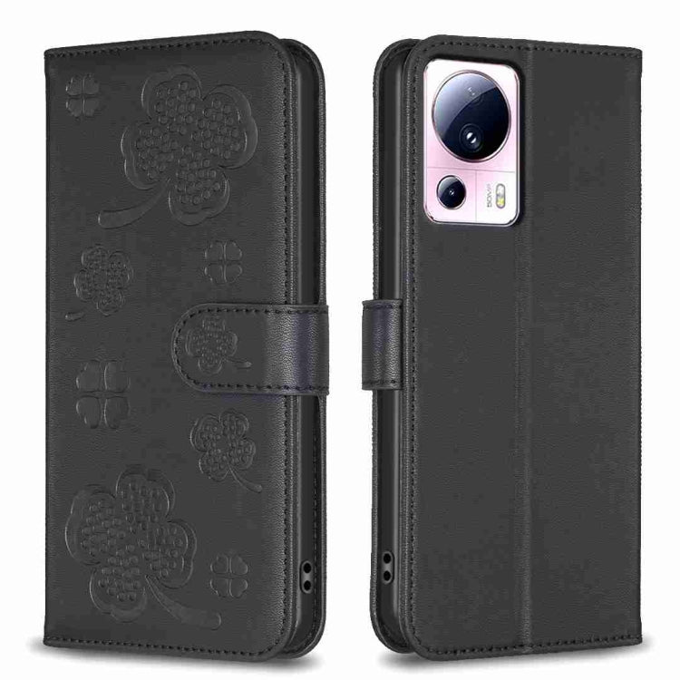 Four-leaf Embossed Leather Phone Case, For Xiaomi Poco C55 / Redmi 12C, For Xiaomi Redmi Note 12 Pro+ 5G Global, For Xiaomi Redmi Note 12 Pro 5G Global, For Xiaomi Redmi Note 12 5G Global, For Xiaomi 13 Lite 5G, For Xiaomi Redmi K60 / K60 Pro          ...
