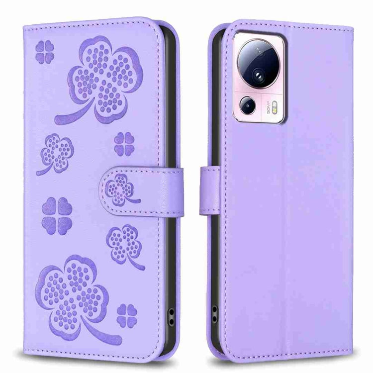 Four-leaf Embossed Leather Phone Case, For Xiaomi Poco C55 / Redmi 12C, For Xiaomi Redmi Note 12 Pro+ 5G Global, For Xiaomi Redmi Note 12 Pro 5G Global, For Xiaomi Redmi Note 12 5G Global, For Xiaomi 13 Lite 5G, For Xiaomi Redmi K60 / K60 Pro          ...