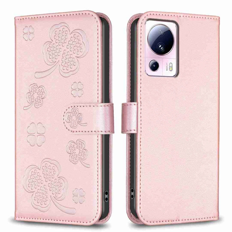 Four-leaf Embossed Leather Phone Case, For Xiaomi Poco C55 / Redmi 12C, For Xiaomi Redmi Note 12 Pro+ 5G Global, For Xiaomi Redmi Note 12 Pro 5G Global, For Xiaomi Redmi Note 12 5G Global, For Xiaomi 13 Lite 5G, For Xiaomi Redmi K60 / K60 Pro          ...