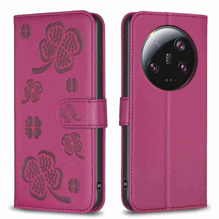 Four-leaf Embossed Leather Phone Case, For Xiaomi 13T, For Xiaomi Redmi 12 4G, For Xiaomi Poco F5 5G, For Xiaomi Redmi Note 11 / 12S 4G, For Xiaomi 13 Ultra, For Xiaomi Redmi Note 12 4G Global, For Xiaomi Civi 3 5G, For Xiaomi Redmi A1+ / A2