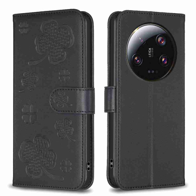 Four-leaf Embossed Leather Phone Case, For Xiaomi 13T, For Xiaomi Redmi 12 4G, For Xiaomi Poco F5 5G, For Xiaomi Redmi Note 11 / 12S 4G, For Xiaomi 13 Ultra, For Xiaomi Redmi Note 12 4G Global, For Xiaomi Civi 3 5G, For Xiaomi Redmi A1+ / A2