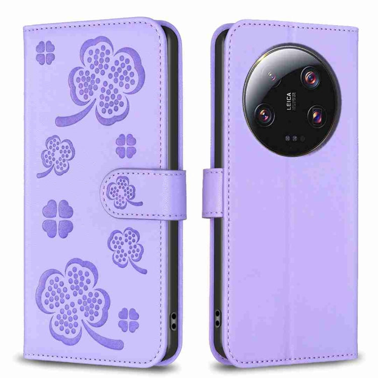 Four-leaf Embossed Leather Phone Case, For Xiaomi 13T, For Xiaomi Redmi 12 4G, For Xiaomi Poco F5 5G, For Xiaomi Redmi Note 11 / 12S 4G, For Xiaomi 13 Ultra, For Xiaomi Redmi Note 12 4G Global, For Xiaomi Civi 3 5G, For Xiaomi Redmi A1+ / A2