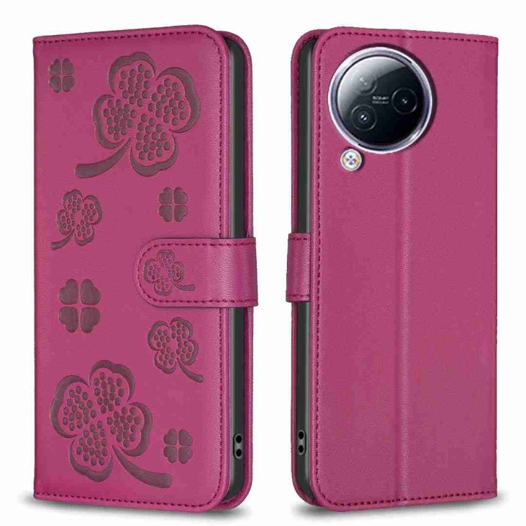 Four-leaf Embossed Leather Phone Case, For Xiaomi 13T, For Xiaomi Redmi 12 4G, For Xiaomi Poco F5 5G, For Xiaomi Redmi Note 11 / 12S 4G, For Xiaomi 13 Ultra, For Xiaomi Redmi Note 12 4G Global, For Xiaomi Civi 3 5G, For Xiaomi Redmi A1+ / A2