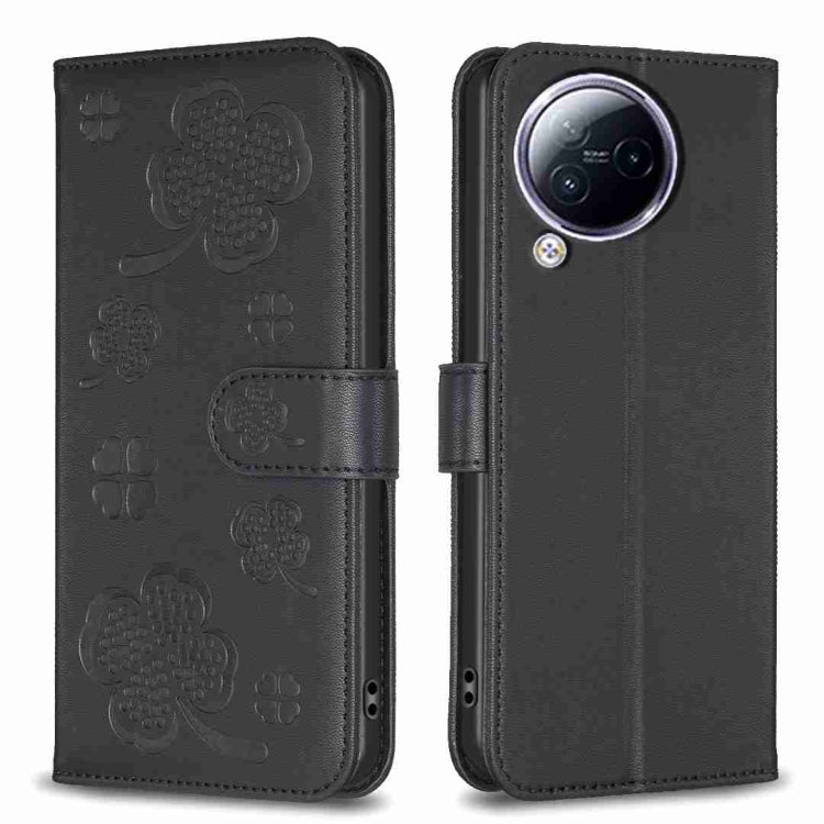 Four-leaf Embossed Leather Phone Case, For Xiaomi 13T, For Xiaomi Redmi 12 4G, For Xiaomi Poco F5 5G, For Xiaomi Redmi Note 11 / 12S 4G, For Xiaomi 13 Ultra, For Xiaomi Redmi Note 12 4G Global, For Xiaomi Civi 3 5G, For Xiaomi Redmi A1+ / A2
