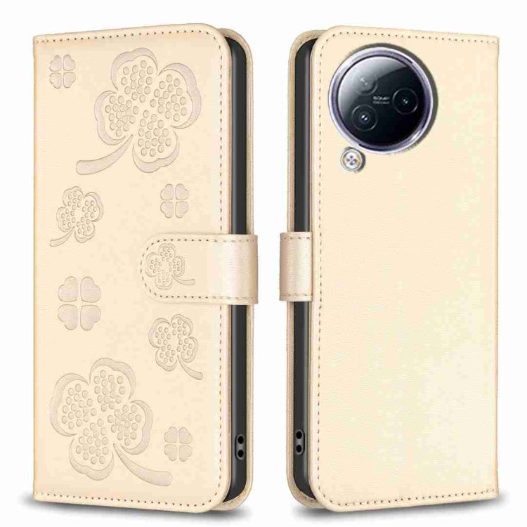 Four-leaf Embossed Leather Phone Case, For Xiaomi 13T, For Xiaomi Redmi 12 4G, For Xiaomi Poco F5 5G, For Xiaomi Redmi Note 11 / 12S 4G, For Xiaomi 13 Ultra, For Xiaomi Redmi Note 12 4G Global, For Xiaomi Civi 3 5G, For Xiaomi Redmi A1+ / A2