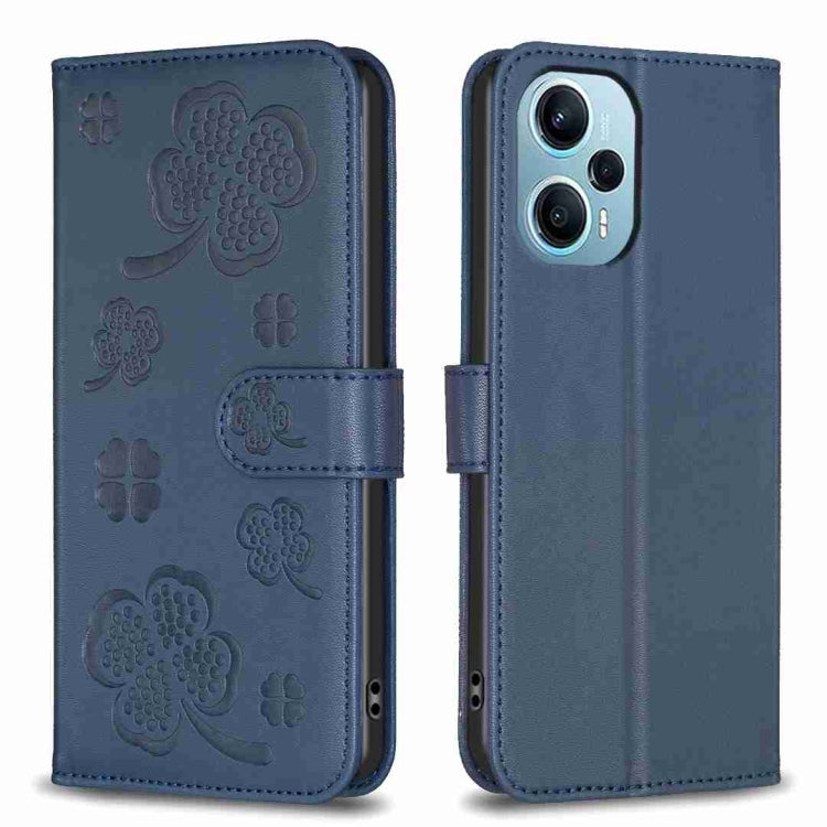 Four-leaf Embossed Leather Phone Case, For Xiaomi 13T, For Xiaomi Redmi 12 4G, For Xiaomi Poco F5 5G, For Xiaomi Redmi Note 11 / 12S 4G, For Xiaomi 13 Ultra, For Xiaomi Redmi Note 12 4G Global, For Xiaomi Civi 3 5G, For Xiaomi Redmi A1+ / A2