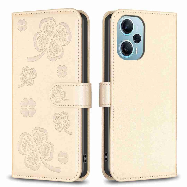 Four-leaf Embossed Leather Phone Case, For Xiaomi 13T, For Xiaomi Redmi 12 4G, For Xiaomi Poco F5 5G, For Xiaomi Redmi Note 11 / 12S 4G, For Xiaomi 13 Ultra, For Xiaomi Redmi Note 12 4G Global, For Xiaomi Civi 3 5G, For Xiaomi Redmi A1+ / A2