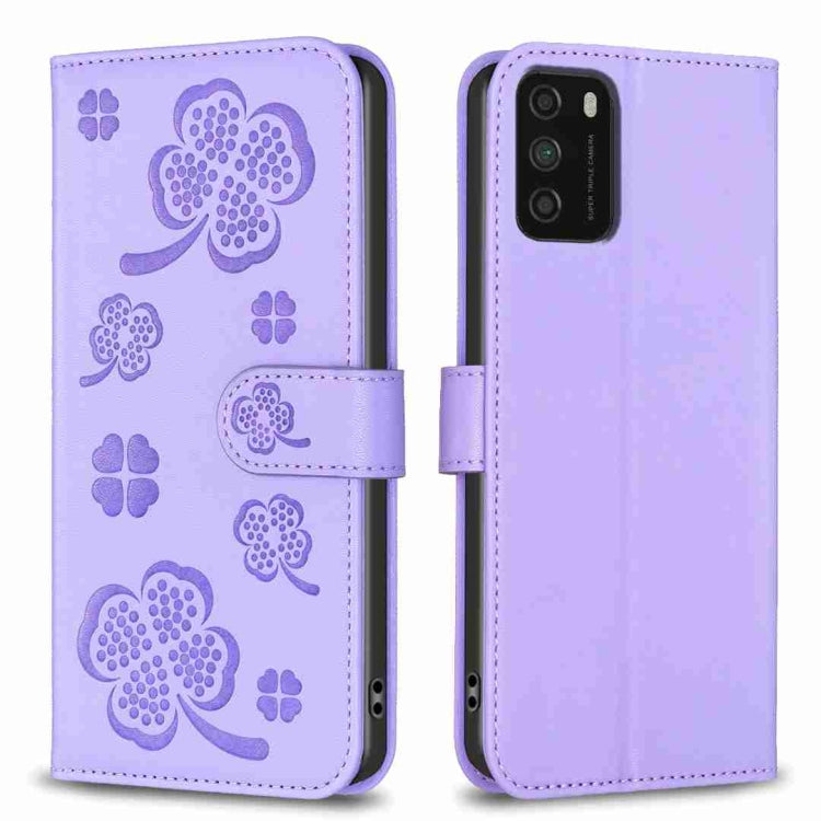 Four-leaf Embossed Leather Phone Case, For Xiaomi Mi 11 Lite, For Xiaomi Redmi Note 10 4G / 10S, For Xiaomi Redmi Note 10 Pro, For Xiaomi Poco M3, For Xiaomi Redmi K30S, For Xiaomi Mi 10T Lite, For Xiaomi Poco X3, For Xiaomi Redmi 9A