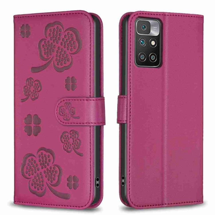 Four-leaf Embossed Leather Phone Case, For Xiaomi Redmi 10 5G / Note 11E, For Xiaomi Redmi 9C / 10A, For Xiaomi Redmi 10C, For Xiaomi Mi 11i / Poco F3, For Xiaomi Redmi 10 / Note 11 4G, For Xiaomi Redmi Note 11 Pro Global, For Xiaomi 11T / 11T Pro     ...