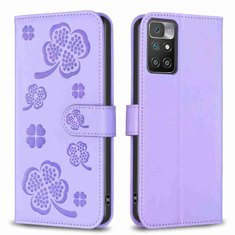 Four-leaf Embossed Leather Phone Case, For Xiaomi Redmi 10 5G / Note 11E, For Xiaomi Redmi 9C / 10A, For Xiaomi Redmi 10C, For Xiaomi Mi 11i / Poco F3, For Xiaomi Redmi 10 / Note 11 4G, For Xiaomi Redmi Note 11 Pro Global, For Xiaomi 11T / 11T Pro     ...