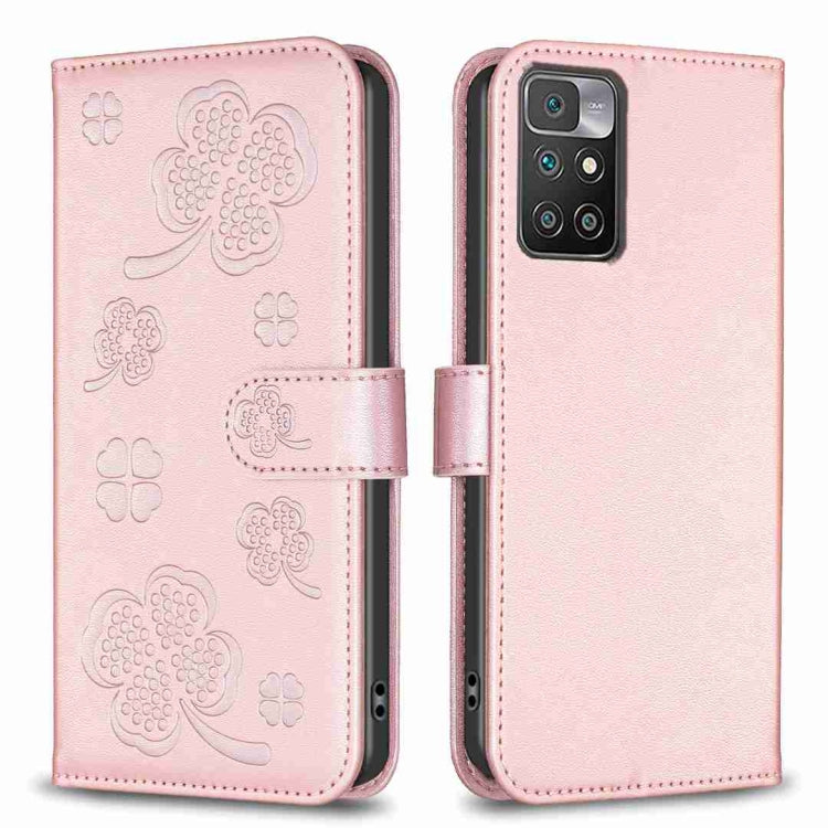Four-leaf Embossed Leather Phone Case, For Xiaomi Redmi 10 5G / Note 11E, For Xiaomi Redmi 9C / 10A, For Xiaomi Redmi 10C, For Xiaomi Mi 11i / Poco F3, For Xiaomi Redmi 10 / Note 11 4G, For Xiaomi Redmi Note 11 Pro Global, For Xiaomi 11T / 11T Pro     ...