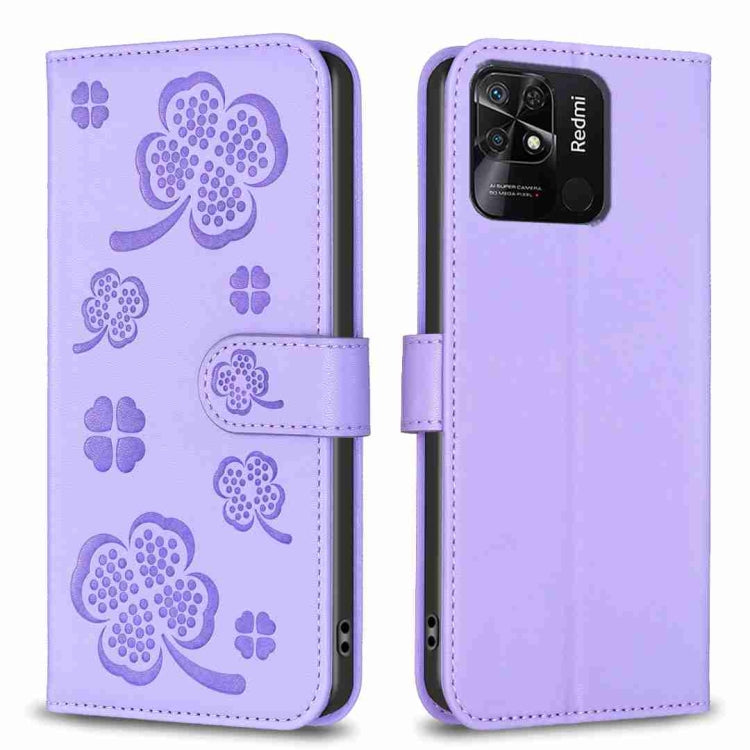 Four-leaf Embossed Leather Phone Case, For Xiaomi Redmi 10 5G / Note 11E, For Xiaomi Redmi 9C / 10A, For Xiaomi Redmi 10C, For Xiaomi Mi 11i / Poco F3, For Xiaomi Redmi 10 / Note 11 4G, For Xiaomi Redmi Note 11 Pro Global, For Xiaomi 11T / 11T Pro     ...