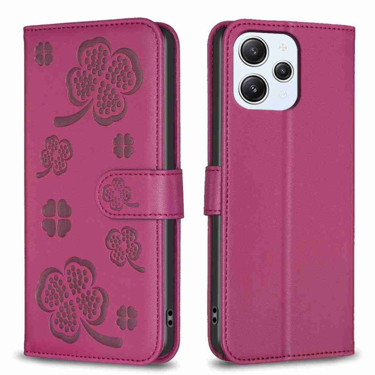 Four-leaf Embossed Leather Phone Case, For Xiaomi 13T, For Xiaomi Redmi 12 4G, For Xiaomi Poco F5 5G, For Xiaomi Redmi Note 11 / 12S 4G, For Xiaomi 13 Ultra, For Xiaomi Redmi Note 12 4G Global, For Xiaomi Civi 3 5G, For Xiaomi Redmi A1+ / A2