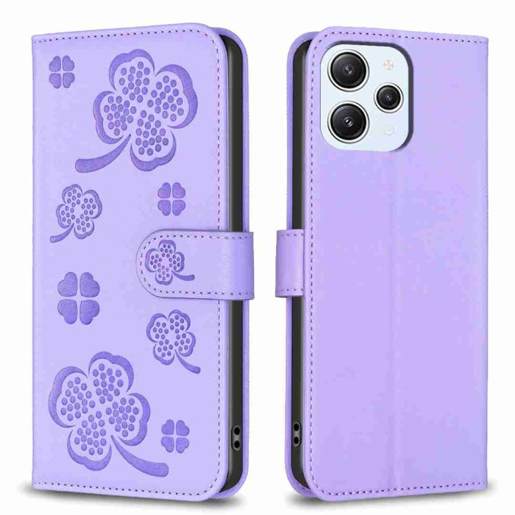 Four-leaf Embossed Leather Phone Case, For Xiaomi 13T, For Xiaomi Redmi 12 4G, For Xiaomi Poco F5 5G, For Xiaomi Redmi Note 11 / 12S 4G, For Xiaomi 13 Ultra, For Xiaomi Redmi Note 12 4G Global, For Xiaomi Civi 3 5G, For Xiaomi Redmi A1+ / A2