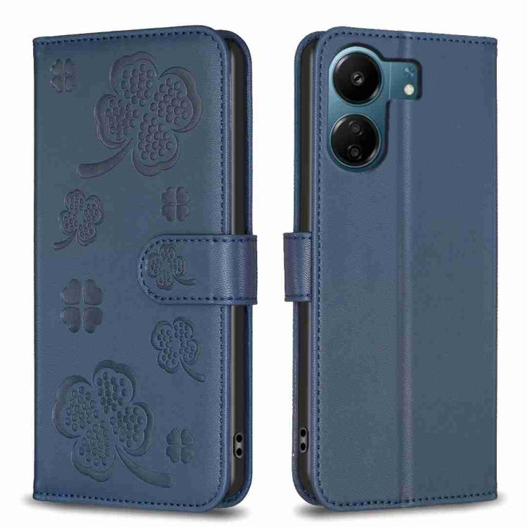 Four-leaf Embossed Leather Phone Case, For Xiaomi Poco M6 4G / Redmi 13 4G, For Xiaomi Redmi A3, For Xiaomi Redmi Note 13 Pro 4G Global, For Xiaomi Redmi Note 13 4G Global, For Xiaomi Redmi Note 13, For Xiaomi Redmi 13C, For Xiaomi Redmi Note 13 Pro+ 5...