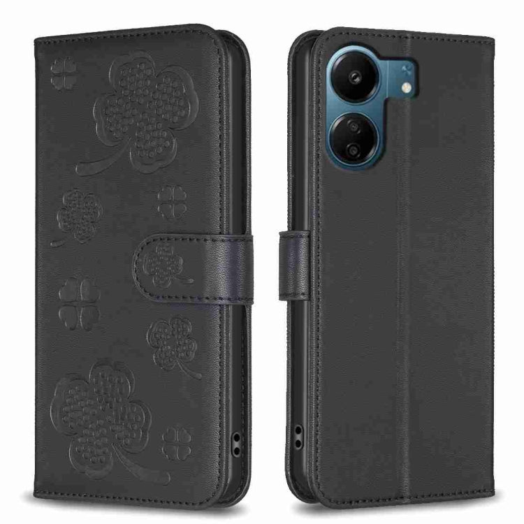 Four-leaf Embossed Leather Phone Case, For Xiaomi Poco M6 4G / Redmi 13 4G, For Xiaomi Redmi A3, For Xiaomi Redmi Note 13 Pro 4G Global, For Xiaomi Redmi Note 13 4G Global, For Xiaomi Redmi Note 13, For Xiaomi Redmi 13C, For Xiaomi Redmi Note 13 Pro+ 5...