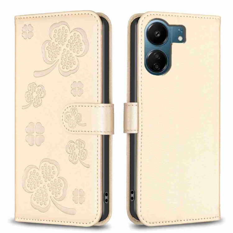 Four-leaf Embossed Leather Phone Case, For Xiaomi Poco M6 4G / Redmi 13 4G, For Xiaomi Redmi A3, For Xiaomi Redmi Note 13 Pro 4G Global, For Xiaomi Redmi Note 13 4G Global, For Xiaomi Redmi Note 13, For Xiaomi Redmi 13C, For Xiaomi Redmi Note 13 Pro+ 5...