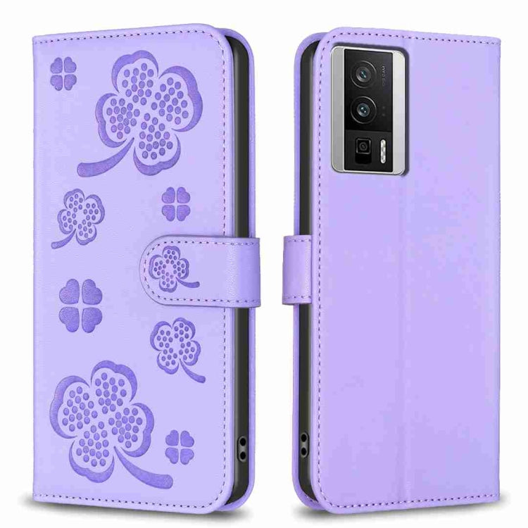 Four-leaf Embossed Leather Phone Case, For Xiaomi Poco C55 / Redmi 12C, For Xiaomi Redmi Note 12 Pro+ 5G Global, For Xiaomi Redmi Note 12 Pro 5G Global, For Xiaomi Redmi Note 12 5G Global, For Xiaomi 13 Lite 5G, For Xiaomi Redmi K60 / K60 Pro          ...