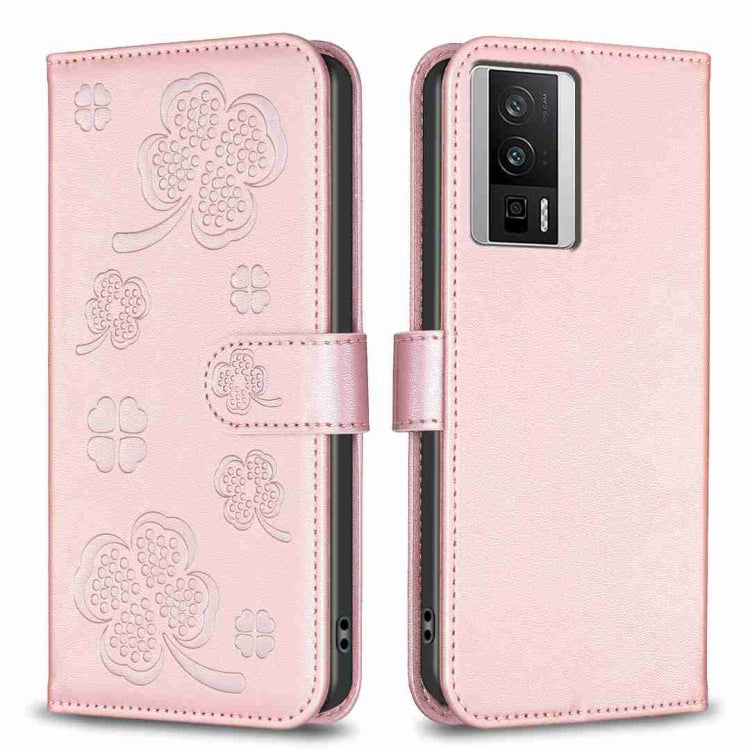 Four-leaf Embossed Leather Phone Case, For Xiaomi Poco C55 / Redmi 12C, For Xiaomi Redmi Note 12 Pro+ 5G Global, For Xiaomi Redmi Note 12 Pro 5G Global, For Xiaomi Redmi Note 12 5G Global, For Xiaomi 13 Lite 5G, For Xiaomi Redmi K60 / K60 Pro          ...