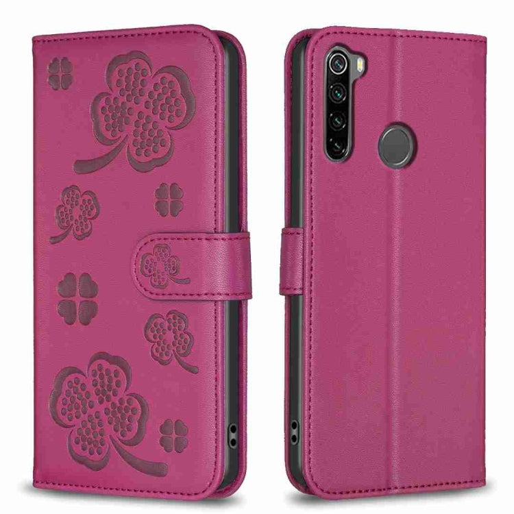 Four-leaf Embossed Leather Phone Case, For Xiaomi Redmi 9, For Xiaomi Redmi Note 9, For Xiaomi Redmi Note 9 Pro Max, For Xiaomi Redmi Note 8T, For Xiaomi Redmi Note 8, For Xiaomi Redmi Note 8 Pro